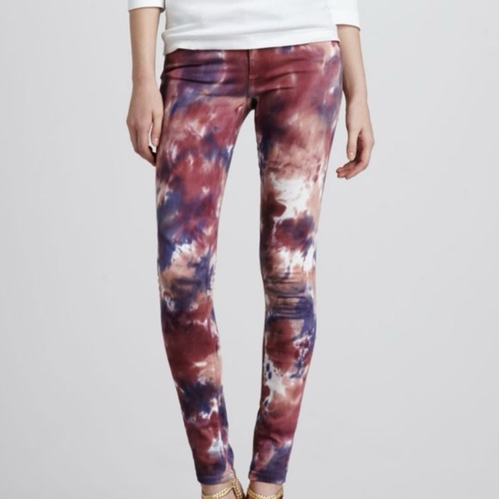 PAIGE Jeans Verdugo Tie-Dye Ultra Skinny Low-Rise Denim